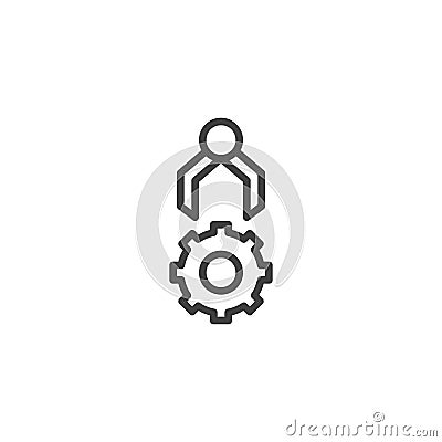 Robotic assembly line icon Vector Illustration