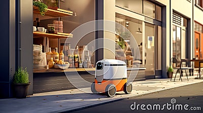 robotic automated food transport around the city Stock Photo