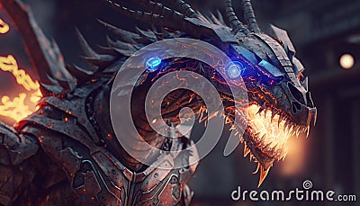 Robotic Dragon illustration Stock Photo
