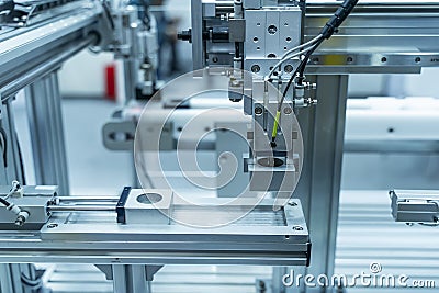 Robotic pneumatic input to robot handle grip handle Stock Photo