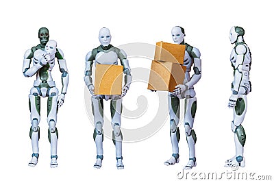 Robotic Process Automation Intelligent robot technology Stock Photo