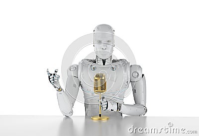 Robotic public speaker Stock Photo