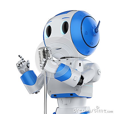 Robotic public speaker Stock Photo