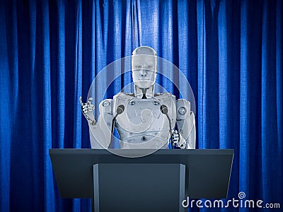 Robotic public speaker Stock Photo