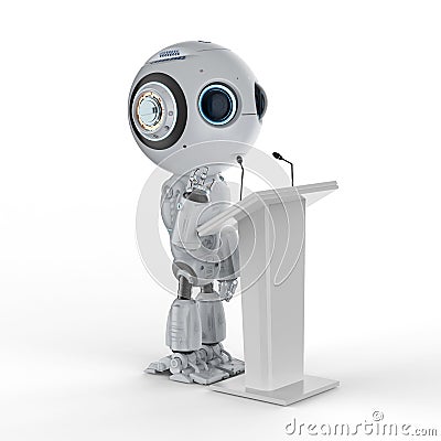 Robotic public speaker Stock Photo