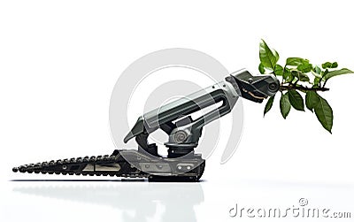 Robotic Revolution on White Background Stock Photo