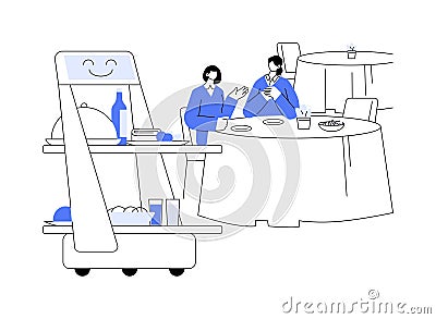 Robotic waiter abstract concept vector illustration. Vector Illustration