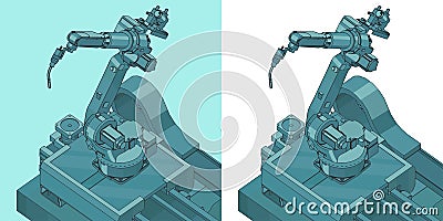 Robotic Welding Machine Illustration Vector Illustration