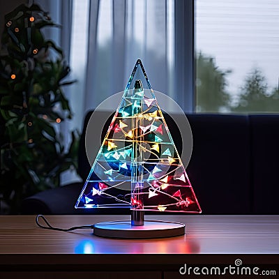 robotics arduino soldering kit modern christmas tree with lights , generated by AI Stock Photo