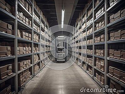 Robotics and Automation in Smart Warehousing Stock Photo