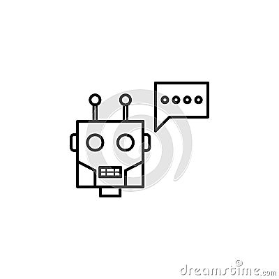 Robotics chatbot outline icon. Signs and symbols can be used for web, logo, mobile app, UI, UX Vector Illustration