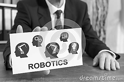 Robotics concept on an index card Stock Photo