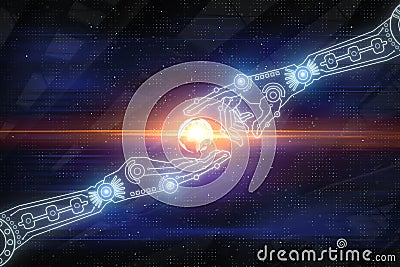 Robotics, cyberspace and innovation concept Stock Photo