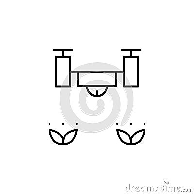 Robotics drone herbs outline icon. Signs and symbols can be used for web, logo, mobile app, UI, UX Vector Illustration