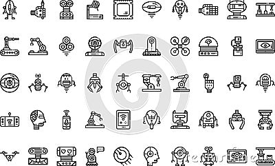Robotics icons High-Quality Vector Icons Collection with Editable Stroke. Ideal for Professional and Creative Projects Vector Illustration