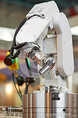 Robotics. manipulator arm with detail Stock Photo