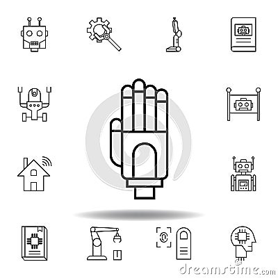 Robotics robot hand outline icon. set of robotics illustration icons. signs, symbols can be used for web, logo, mobile app, UI, UX Cartoon Illustration