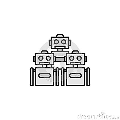 Robotics robots outline icon. Signs and symbols can be used for web, logo, mobile app, UI, UX on white background Vector Illustration