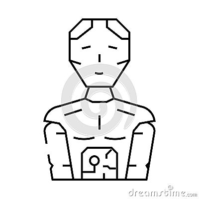 robotics tech enthusiast line icon vector illustration Cartoon Illustration
