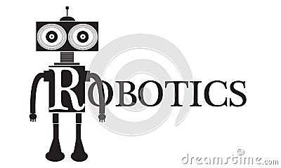 Robotics Word Text conceptual Illustration. Stock Photo