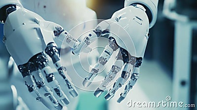 Robots, Exploring advanced robotic hand technology Stock Photo