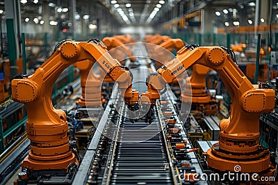 Robots are machines that humans have created to perform tasks that we program them to do. They are designed to come in variety of Stock Photo
