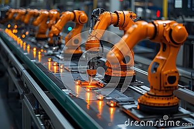 Robots are machines that humans have created to perform tasks that we program them to do. They are designed to come in variety of Stock Photo