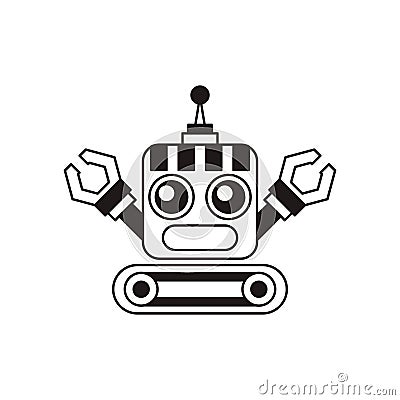 Robots outline vector icon. Thin line black robots icon Vector Illustration