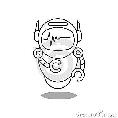 Robots outline vector icon. Thin line black robots icon Vector Illustration