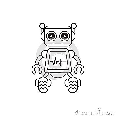 Robots outline vector icon. Thin line black robots icon Vector Illustration