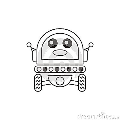 Robots outline vector icon. Thin line black robots icon Vector Illustration