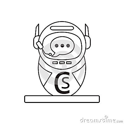 Robots outline vector icon. Thin line black robots icon Vector Illustration