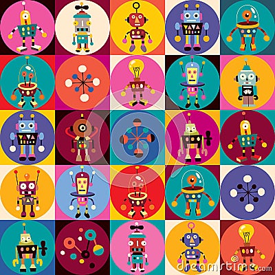 Robots pattern Vector Illustration