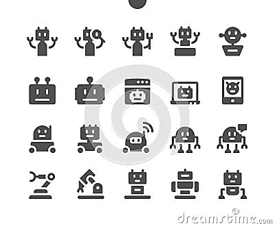 Robots UI Pixel Perfect Well-crafted Vector Vector Illustration