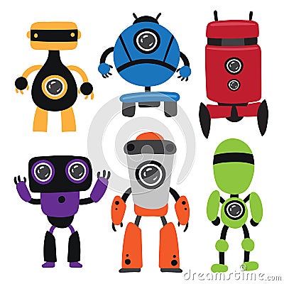 Robots vector collection design Stock Photo