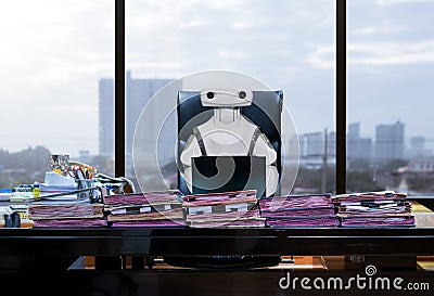 Robots work for humans office business RPA Robotic Process Automation Stock Photo