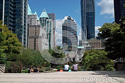 Robson Square, Vancouver BC, Canada Editorial Stock Photo