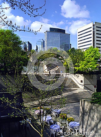 Robson Square Vancouver British Columbia Canada Stock Photo