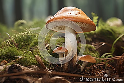 Robust Mushroom boletus edulis. Generate Ai Stock Photo