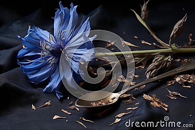 Robust Spoonful soluble chicory. Generate ai Stock Photo