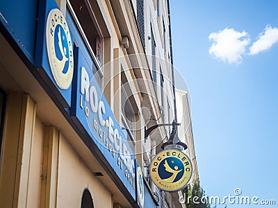 Roc Eclerc Logo in front of their local agency in Lyon. Roc Eclerc, is a French Undertaker and mortician spread in France Editorial Stock Photo