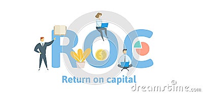 ROC, Return of Capital. Concept with keywords, letters and icons. Flat vector illustration. Isolated on white background Vector Illustration