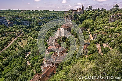 Rocamadour Castle France village french famous landmark built in rock Stock Photo