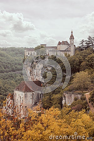 Rocamadour village on a cliff Stock Photo