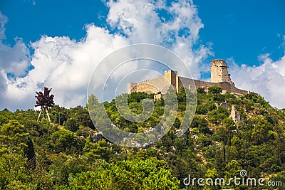 Rocca Janula fortress. Cassino, Italy. Centuries castle. Stock Photo