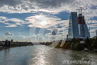 Roche Tower Basel Swiss Editorial Stock Photo