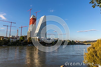 Roche Tower Basel Swiss Editorial Stock Photo