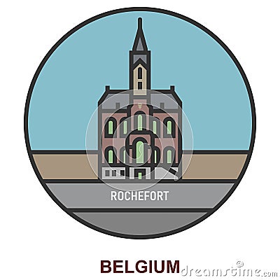 Rochefort. Cities and towns in Belgium Vector Illustration