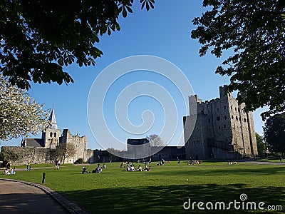 Rochester Castle at Rochester, England, UK Editorial Stock Photo