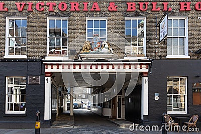 The Royal Victoria and Bull Hotel in Rochester on March 24, 2019 Editorial Stock Photo